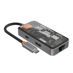 Xpower HU62 6 In 1 100 Watts PD Type-C Hub - Transparent Grey